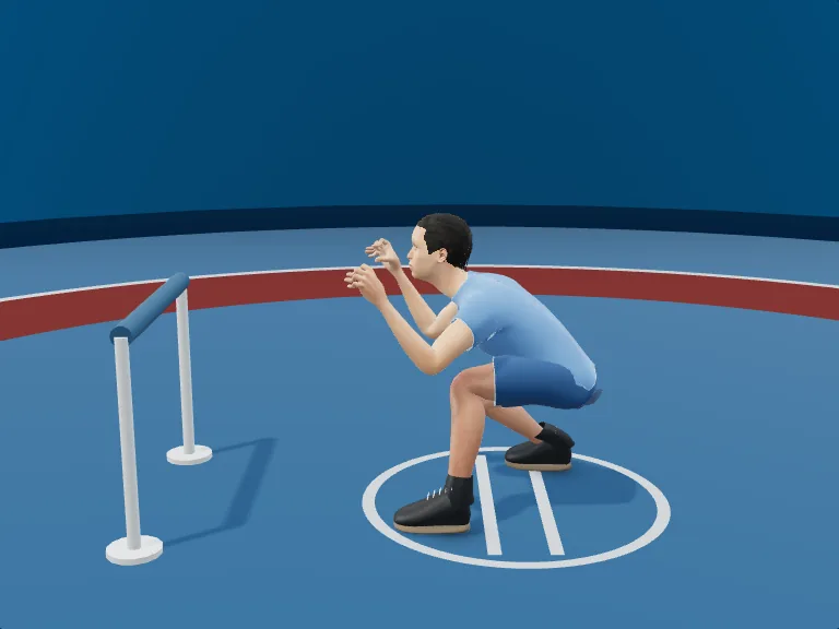 Level change: Lower base. Human movement study.